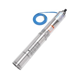 DYNAMI 115V 60Hz 1HP 3.7" Deep Well Submersible Pump,3420r/min 167ft Lift Stainless Steel Water Well Pump with 10ft Cable for Irrigation, Industrial and Home Use(3.7in 0.75KW/1HP)