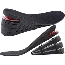 TS CORP Insole, Insole, 8.9 - 10.6 inches (22.5 - 27 cm), Unisex, Height Up, 4 Layers, Maximum 3.0 inches (7.5 cm), Air Cushion Absorption, Heel Up, Secret Insole, Black