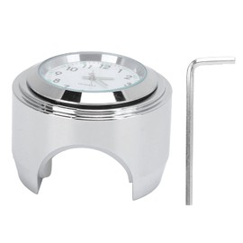 EVGATSAUTO Motorcycle Handlebar Watch, Motorcycle Mount Clock Round Clock Aluminium Waterproof Luminous Universal for 7/8-in-1 Handlebar (White)