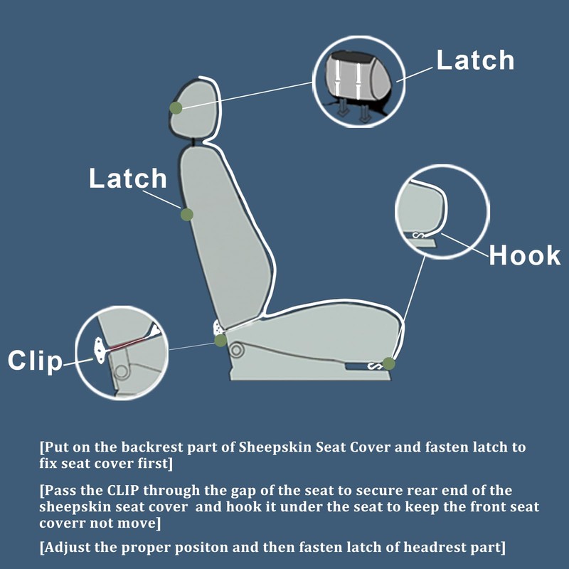 OGLAND 2 Pack Fluffy Sheepskin Car Seat Cover-Fuzzy Fur Auto