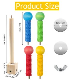 Maxqzin Bird Stand Perch Toy, Wooden Perches for Parrots, Conures, Budgies, Cockatiels & More, Natural Wood, Perfect for Cage Top or Inside