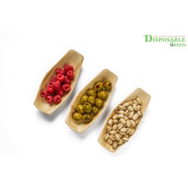 DISPOSABLE GREEN®| BOX of 100 PCS | STURDY BOAT/TRAY | PALM LEAF| BIO DISPOSABLE CROCKERY BIODEGRADABLE PARTY TABLEWARE DISPOSABLE TABLEWARE COMPOSTABLE | 18 X7.5 CM