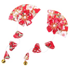 Vaguelly Japanese Style Cherry Blossom Fan Hair Clip for Women and Lightweight Kimono Hairpin with Elegant Tassel Hair Decor for Parties Weddings and Everyday Wear