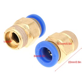 20PCS Pneumatic Quick Connector 8mm Diameter Thread 1/4 BSP Set Air Fittings Adapter Push to Connect Fittings Straight Pneumatic Quick Fitting Air Line Connector