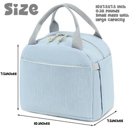 Bluboon Lunch Bag for Women Men Cute Corduroy Lunch Tote Bags Reusable Insulated Lunch Box Large Capacity Reusable Insulated Cooler for Work Picnic or Travel