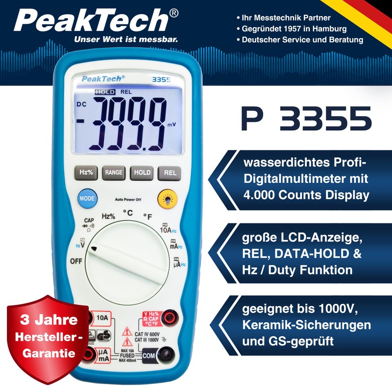 PeakTech 3355 Digital Multimeter 3 3/4-digit