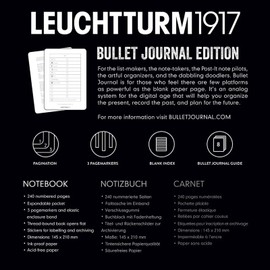 LEUCHTTURM1917 363572 Bullet Journal - Edition 2, Notebook Medium (A5), Hardcover, 206 Numbered Pages, 120 g/m² Paper, Dotted, Turquoise 2025