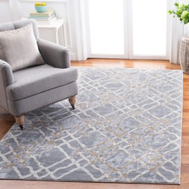 SAFAVIEH Martha Stewart x 8' x 10' Silver/Ivory MSR0957G Trellis Non-Shedding Living Room Dining Bedroom Area Rug