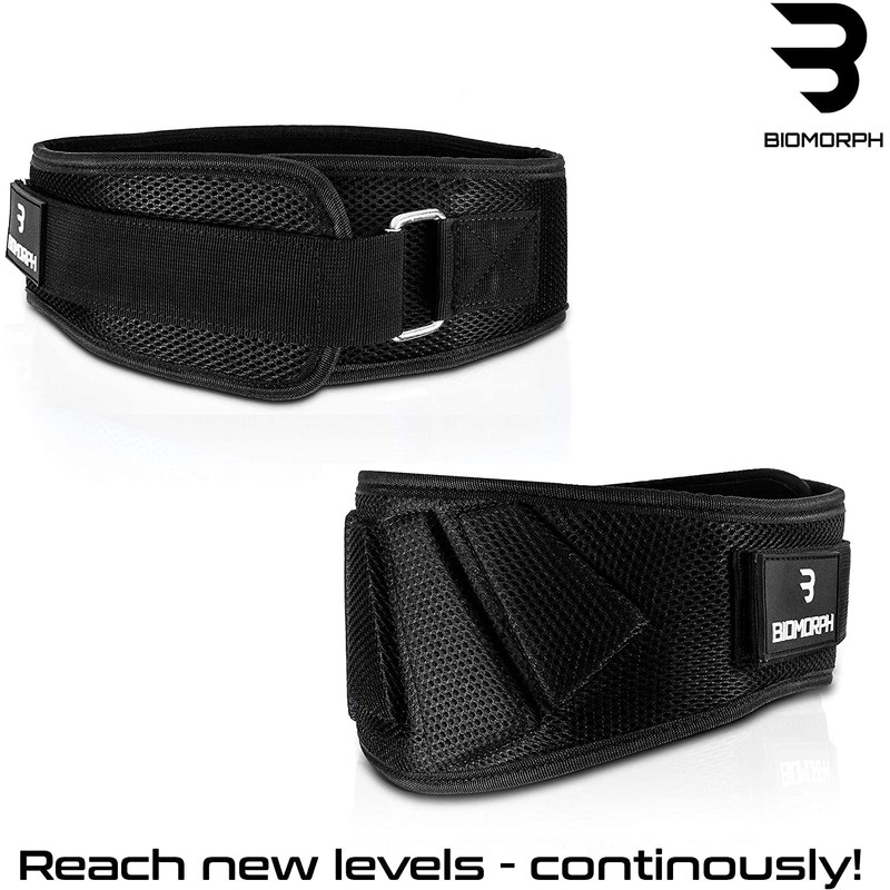 BIOMORPH Neoprene Weight Lifting Belt for Strength Training, Powerlifting, Bodybuilding,