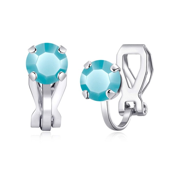 Philip Jones December (Turquoise) Birthstone Clip On Earrings Created with