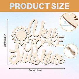 AHANDMAKER You are My Sunshine Wooden Sign, You Are My Sunshine Wall Decor, You are My Sunshine Baby Shower Birthday Party Photo Props, Wall Hanging Art Decorations for Bedroom, 9.65x11.81"