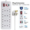 EXTRASTAR Universal Extension Lead, 8 Way Outlets Surge Protection Power