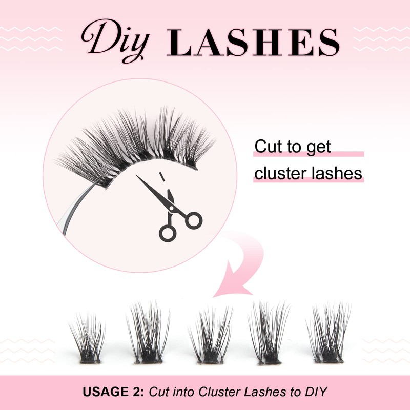 Glowingwin Half Lashes with clear band Fake Lashes Cat Eye
