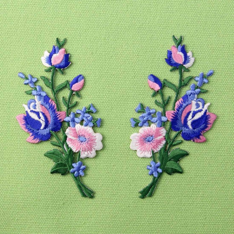Flowers Bouquet Embroidered Badges Iron on or Sew on Patch,