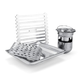 HERKINDNESS Shower Drain Stainless Steel Floor Drain Shower 100 mm x 100 mm Odour Trap Floor Drain with Removable Floor Drain Core and Double Filter Grid for Laundry Kitchen Bathroom