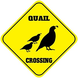 Aluminum Cross Sign Quail Crossing Style B Metal Wall Decor - 12"x12"