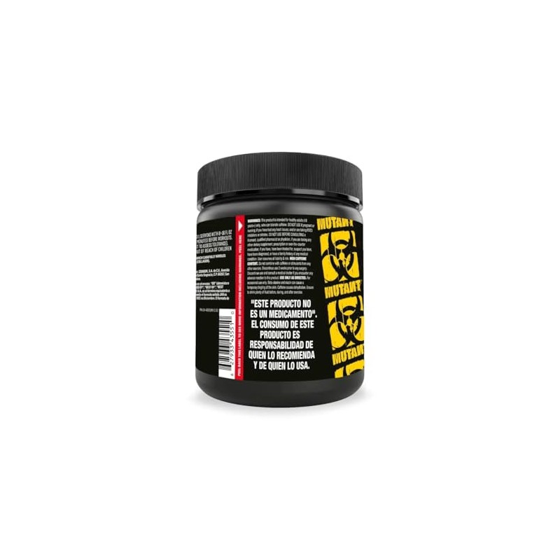 Mutant Preentreno en Polvo, Sabor Frutas, Vegano, 270 g de