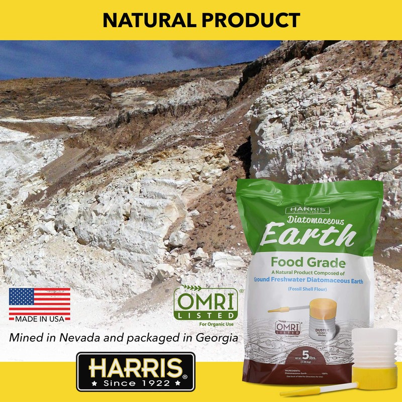 Harris Diatomaceous Earth Food Grade, 5lb with Powder Duster Included