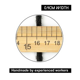 Cypsin 12inch 100 Strands 100% Human Hair Dreadlock Extensions, 0.4cm Width Handmade Loc Extensions Human Hair for Men Women Kids, Permanent Dread Extensions Can Be Dyed Bleached Curled(Natural Black)