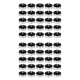 Mega Candles 50 pcs Unscented Black Tea Lights Candle, Pressed Wax Candles 3.5 Hour Burn Time, for Home Décor, Wedding Receptions, Baby Showers, Birthdays, Celebrations, Party Favors & More
