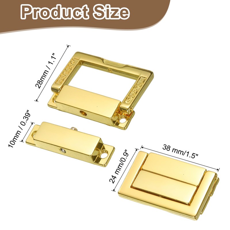 uxcell 6pcs Toggle Catch Lock, 0.9" x 1.5" Hasp Lock