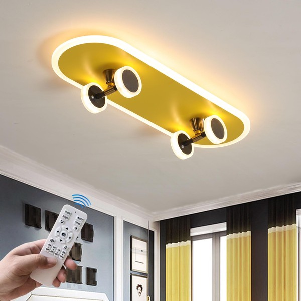 SYZXSP LED Kids Ceiling Light Fixture with Remote Dimmable 32W