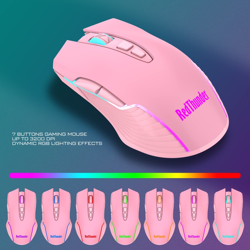 RedThunder K10 Wireless Gaming Keyboard and Mouse Combo, LED Backlit