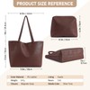 DOODLEBEAN Hobo Handbag for Women Leather Tote Bag Brown Large