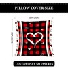 FARMNALL Buffalo Plaid Love Hearts Valentine's Day Pillow Covers 18x18