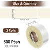 2 Rolls/1200 Pcs Clear Label Protectors, 3.1 x 1.2, 3.8