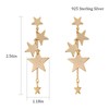 Gold Sparkly Star Drop Earrings Gold Star Dangle Long Tassel