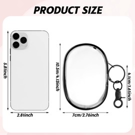 Nogeqi 4 PCS Cute Clear Bag Keychain Doll Display Keychain Bag Portable Clear Figure Display Bag with Keychain Clear Coin Purse Clear Keychain Pouch for Display off Blind Boxes Mini Figures