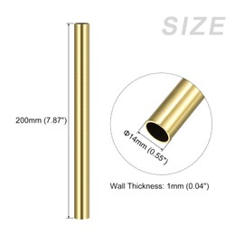 METALLIXITY Brass Tube 14mm Outside Diameter x 1mm Wall Thickness x 200mm Length Straight Tube for Home Furnishing Machinery DIY Handicrafts