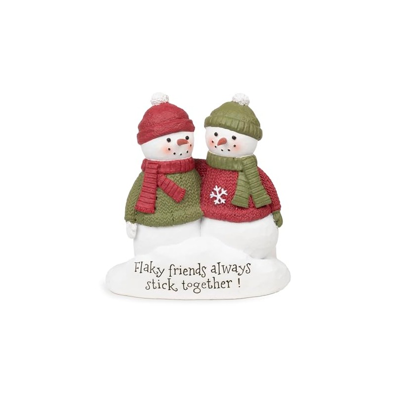 Blossom Bucket Snowmen with Flaky Friends Always Stick Together Sentiment,