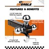 DEEAGLE 3 Ball Hitch with Hook, Tri Ball Hitch, 1-7/8",