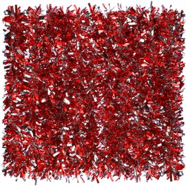 57.6 Feet Christmas Tinsel Garland Christmas Tree Decorations Christmas Garland Ornament Glitter Tinsel Twist Garland Metallic Streamer Outdoor Hanging Garland for Wedding Birthday(Silver, Red)