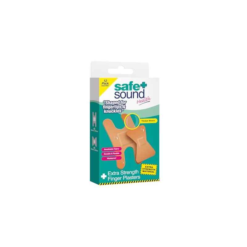 Safe & Sound Extra Strength Finger Plasters – 12 Pack