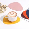 sourcing map 4 Pcs Leather Coasters, Irregular Drinks Coasters for