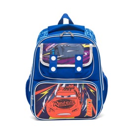 Ruz - Cars 12 Inch Pre-School backpack with Padded Back and Adjustable Straps, Medium, Blue, A28228