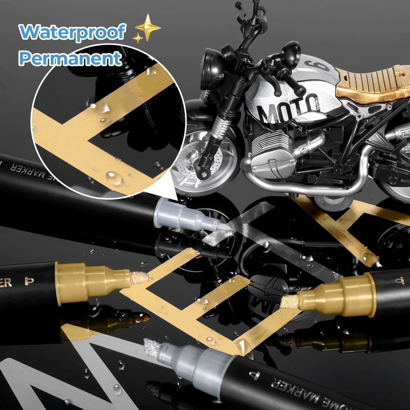 Liquid Gold Metallic Paint Pen - 2 Pack Reflective Mirror