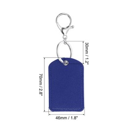 PATIKIL Leather Key Fob, 4 Pack PU Leather Key Fob with Key Rings Keychain Holder for Keys ID Key Cards, Dark Blue