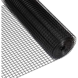Fencer Wire 16 Gauge Black Vinyl Coated Welded Wire Mesh Size 1 inch by 1 inch for Home and Garden Fence and Pet Enclosures Protect Chickens Rabbits and Farmed Animals (a. 2 ft. x 50 ft.)