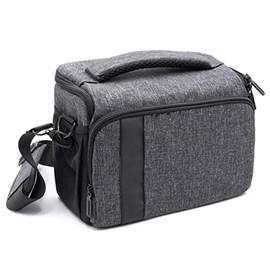 vhbw Camera Case Compatible with Canon EOS 1000D, 100D, 1100D, 1200D, 1300D, 200D, 400D, 450D, 550D, 600D, 60D, 650D, 700D, 70D Canvas Grey/Black, Black, grey, Bag