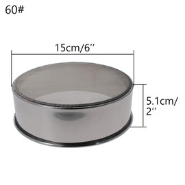 Auniwaig Flour Sifter Stainless Steel Fine Mesh Strainers Flour Sieve 60 Mesh 15cm/6-inch Round Sifter Sugar Mesh Sifter Strainer for Baking Straining Powdering