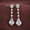 Dangle Earrings Silver Long Drop Earrings for Women Cubic Zirconia