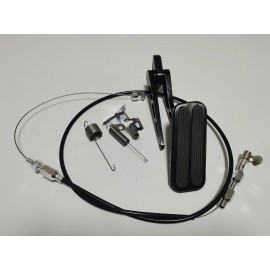 espeedpro21 Black Billet Aluminum 5"x2" Gas Pedal & 48" Throttle Cable & Bracket Spring Kit
