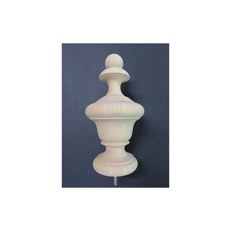 Large Wood Urn Style Finial. Oak Maple Cherry Mahogany 6