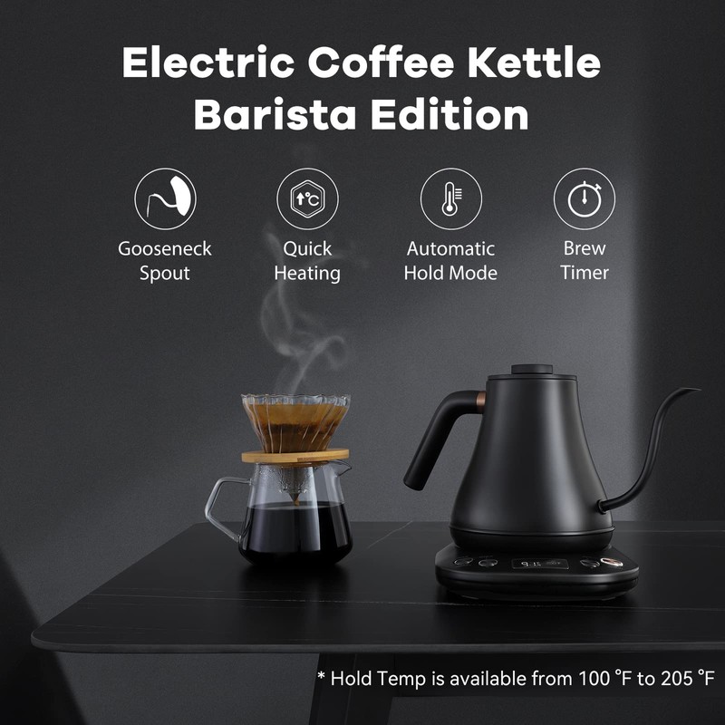 Mecity Electric Kettle Gooseneck Pour Over Kettle ±1℉ Temperature Control
