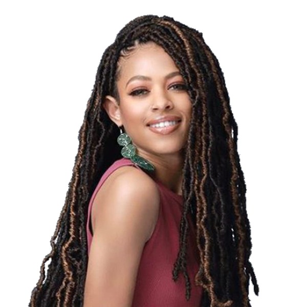 (6-PACK) Bobbi Boss Synthetic Hair Crochet Braids African Roots Braid Collection Nu Locs 24" (1B)