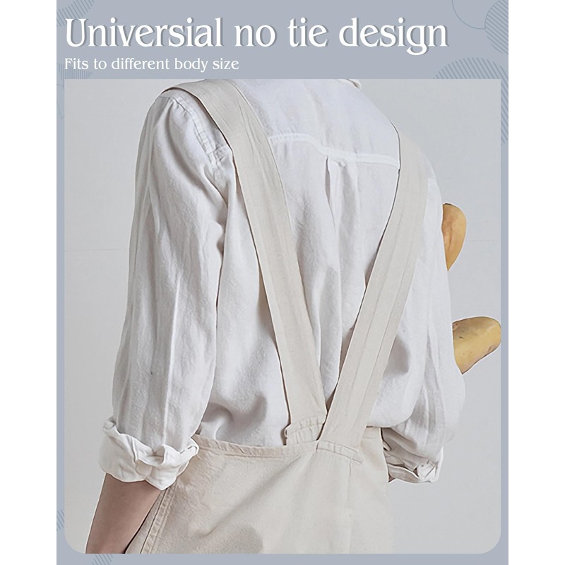 Small snail Japanese Style Apron Cotton Linen Aprons Cross Back